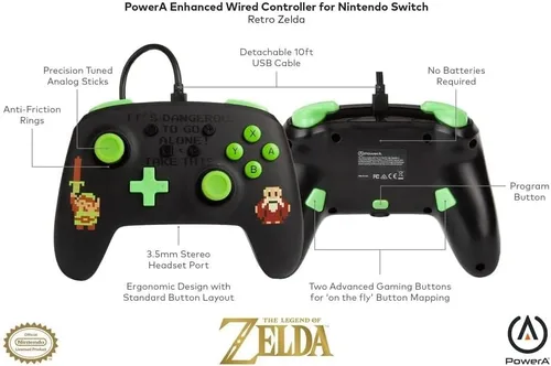 Vista 2 de PowerA Enhanced Wired Controller for Nintendo Switch- The Legend of Zelda