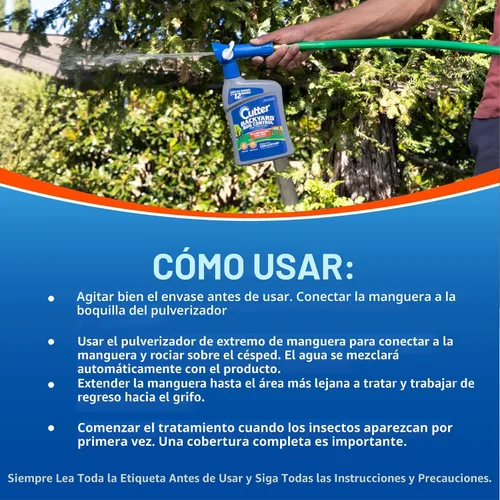 Vista 8 de Cutter Concentrado en aerosol para control de insectos en el patio trasero (paquete de 3), mata mosquitos, pulgas y hormigas listadas, 32 fl oz