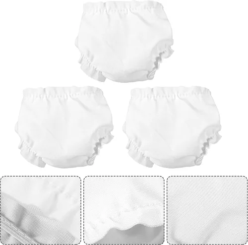 Vista 4 de 12 pañales para muñecas de bebé, ropa interior blanca para muñecas de 5 a 7 pulgadas, pañales reutilizables para muñecas recién nacidas, accesorios