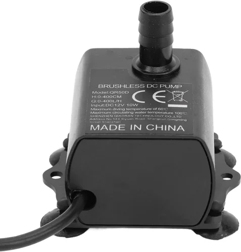 Vista 4 de Zerodis Bomba sumergible de policarbonato negro sin escobillas para acuario, fuente, sistemas de refrigeración por agua y circulación