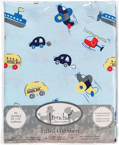 Vista 13 de Frenchie Mini Couture Sábanas para moisés, 100% algodón, estrellas azules, 15 x 33 pulgadas, paquete de 2