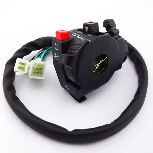 Vista 3 de Conjunto de interruptor de control de mango de 12 cables de 5 funciones con palanca de estrangulador para cuatrimoto chino de 4 ruedas ATV 110cc