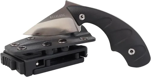 Vista 7 de MASALONG Cuchillo táctico súper duro de acero D2 kni200-b con vaina kydex cuchillo EDC (primera versión)