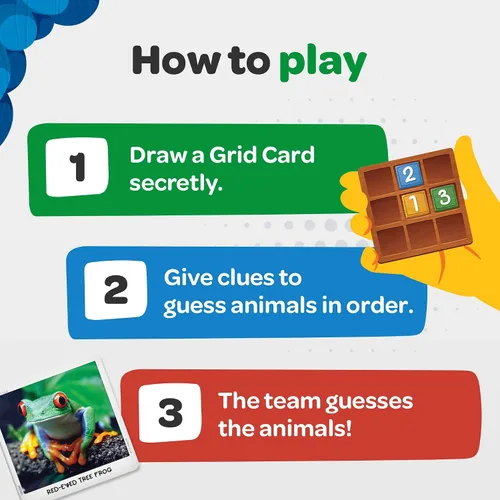 Vista 3 de National Geographic: Secret Clue Animals - Juego de cartas para niños de 7 años en adelante, juegos de mesa divertidos y cooperativos para niñas