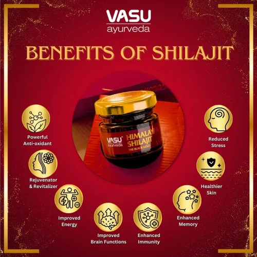 Vista 4 de Vasu Ayurveda Himalayan Shilajit Resina 400 mg – Potenciador de energía natural probado en laboratorio con ácido fúlvico y más de 85 minerales traza