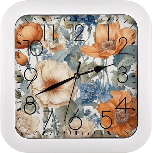 Vista 20 de 10" Square Modern Wall Clock,A Cat in Outer Space Print Kitchen Clocks Wall Battery Operated,Silent Non Ticking Unique Funny Cute Wall Clock for