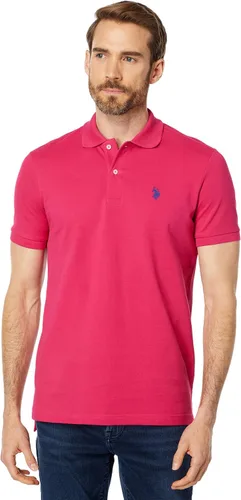 Vista 82 de Polo de piqué de algodón sólido para hombre con pequeño Pony Gris jaspeado
