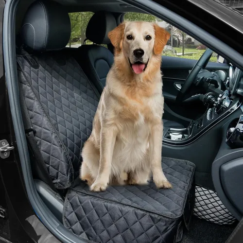 Vista 3 de PETICON Funda impermeable para asiento delantero de automóvil, 2 unidades Negro