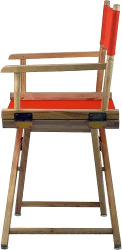 Vista 4 de Casual Home - Silla de director de 18 in, marco natural, lona naranja