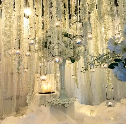 Vista 5 de KAOYOO - Cadena de cuentas de cristal transparente de 10 m para bricolaje, decoración de boda y fiesta (colorida)