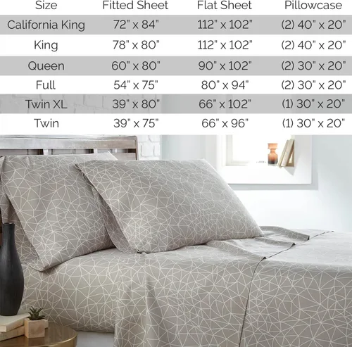 Vista 190 de Southshore Fine Living, Inc. Colección Winter Brush, juego de sábanas de 3 piezas para cama individual, sábana bajera con bolsillo profundo de 14