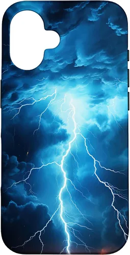 Vista 32 de Cool Blue Lightning Bolt Storm Wild Nature Sky Graphic Art Case for iPhone 17
