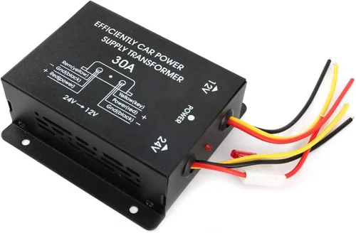 Vista 4 de Plplaaoo Convertidor descendente de 24V a 12V 30A - Convertidor de fuente de alimentación CC de 24 V a 12 V - Convertidores CC de alta corriente