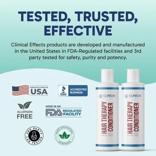 Vista 7 de Clinical Effects Acondicionador de terapia capilar – Acondicionador para el crecimiento del cabello para hombres y mujeres – Acondicionador profundo