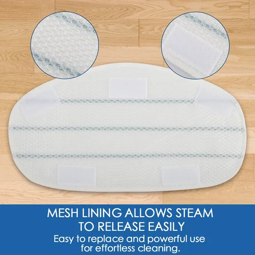 Vista 4 de Paquete de 10 almohadillas de repuesto para trapeador de vapor para limpieza PurSteam ThermaPro Steam Mop Cleaner10 en 1 y Thermapro 211