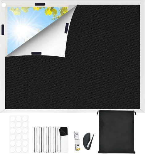 Vista 9 de Cortinas opacas para dormitorio, cubierta opaca portátil para ventana, persianas opacas sin taladro, cortinas opacas cortables, para ventanas