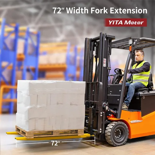 Vista 7 de YITAMOTOR Extensiones de carretilla elevadora de 72 pulgadas de largo y 4.5 pulgadas de ancho, alcance extensor de horquilla de acero resistente, 1