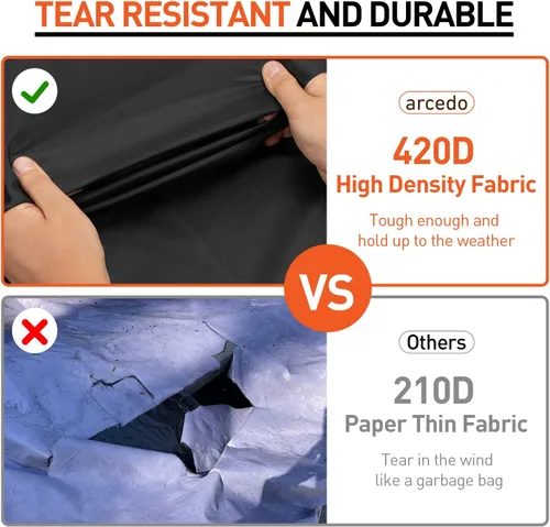 Vista 3 de Arcedo Fundas impermeables de 2 plazas para muebles de patio, resistente a la intemperie, funda de sofá para silla de exterior, 54 pulgadas de ancho