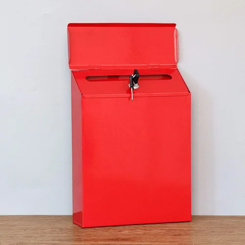 Vista 2 de NC Iron Buzón vertical colgante de seguridad montado en la pared Sugerencia Caja de envío seguro Papeleo Periódicos Revistas Caja Postbuzón