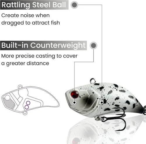Vista 3 de Pristis Jig Head Fishing Lures for Freshwater Saltwater, Weedless Swim Jig Pre-Rigged Vibrating Swimbaits Kit Gear, Teasers with Sharp Hooks &