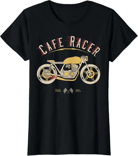Vista 44 de Camiseta Cafe Racer - Old School - Camiseta de motocicleta vintage Negro