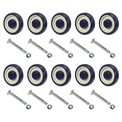 Vista 26 de Kit de Reemplazo de Rueda de Carrito de Compras de 5", Juego de 4 Ruedas Giratorias de Poliuretano, Ruedas con Eje de 3/8" de Diámetro