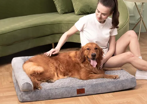 Vista 5 de Cama ortopédica para perros, sofá para mascotas con cojín para perros extra grandes Egg Crate Foam, Removable Washable Cover, Waterproof Lining