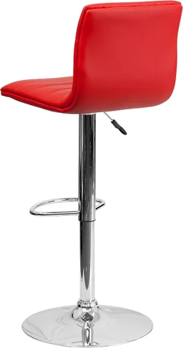 Vista 91 de Flash Funiture silla de bar ajustable con base cromada, Vinilo, Gris