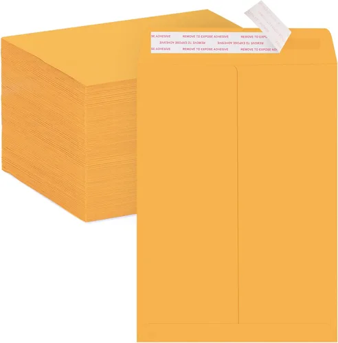 Vista 8 de ACSTEP Paquete de 100 sobres Manilla de 6 x 9 pulgadas, sobres de catálogo de papel kraft marrón autosellado para correo