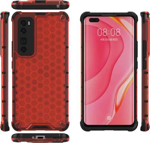 Vista 202 de Pzwoxukhov Funda compatible con Huawei Nova 3i, compatible con Huawei P Smart+ 2018 Honeycomb Anti-Drop Shock-Absorbing Case Negro