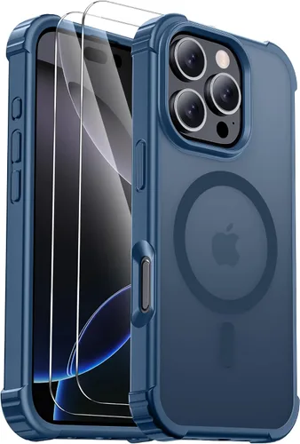 Vista 37 de Funda para iPhone Air [compatible con MagSafe] [2 protectores de pantalla] [prueba de caídas de grado militar] Funda magnética resistente