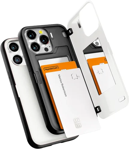 Vista 10 de GOOSPERY Parachoques magnético para puerta compatible con iPhone 13 Pro, tarjetero tipo cartera, cierre automático, protección de doble capa Negro