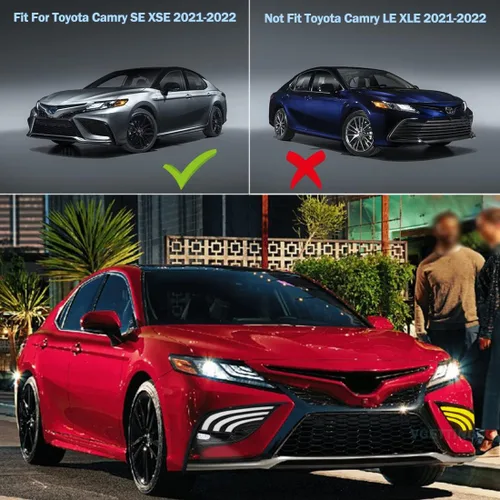 Vista 7 de Luz de circulación diurna para Toyota Camry 2021 2022 2023 luces antiniebla DRL LED de tres colores con señal de giro para Camry SE XSE luz LED