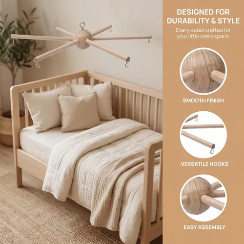 Vista 3 de Kit de móvil para bebé, marco decorativo para cuna, manualidades, bricolaje, hogar, cuarto de bebé, balcón, techo, dormitorio, para niños y niñas