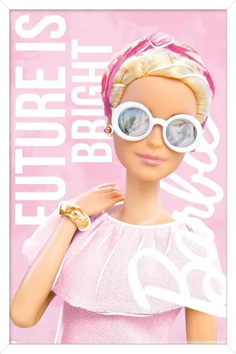 Vista 13 de Mattel Barbie - Póster de pared Future is Bright, 22.4 pulgadas de largo x 14.7 pulgadas de ancho, versión enmarcada de madera de granero