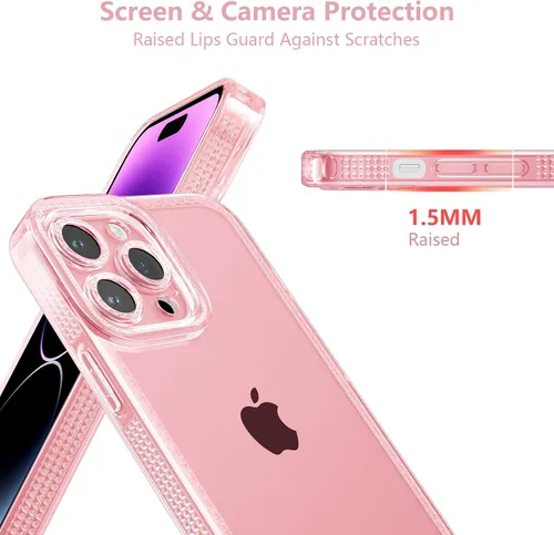 Vista 3 de ZTOFERA Funda transparente brillante para iPhone 11 Pro Max, funda protectora de silicona TPU suave, color rosa