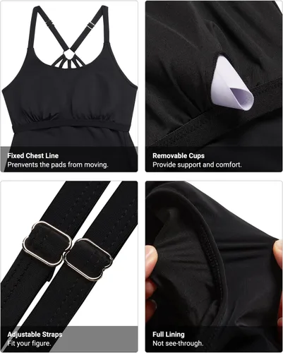 Vista 4 de Holipick Traje de baño tankini para mujer, sin parte inferior