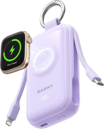 Vista 10 de RORRY CharmGo Pro - Cargador portátil de 45 W, batería de 10000 mAh Cuarzo rosa