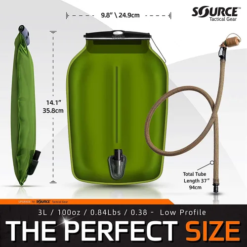 Vista 2 de Source Tactical Gear 3L Widepac Depósito de hidratación de bajo perfil