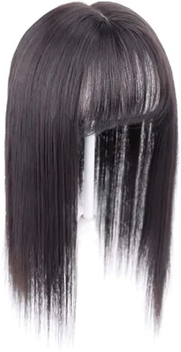 Vista 5 de Extensiones de cabello con clip con flequillo, invisible, natural, corona, extensiones para el cabello para mujeres, con cabello gris o delgado, 10
