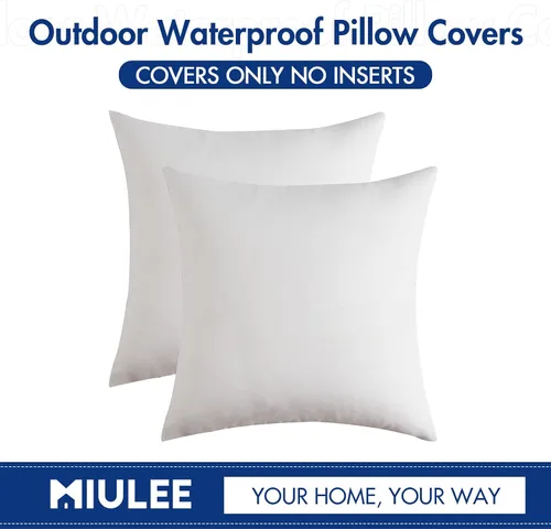 Vista 62 de MIULEE Paquete de 2 fundas decorativas para almohadas de exterior, sólidas, impermeables, de lino sintético, estilo granja de jardín, fundas de Óxido