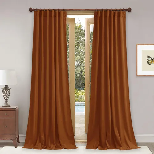 Vista 48 de StangH Cortinas 100% opacas, color beige, terciopelo suave y grueso, cortinas para ventana de dormitorio, forro blanco, cortinas con aislamiento