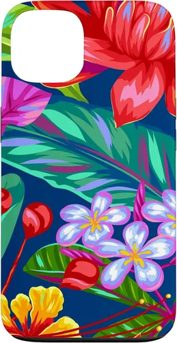 Vista 7 de Hawaiian Tropical Phone Case Yellow Red Hibiscus Plumeria Case for iPhone 17