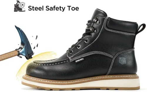 Vista 5 de Botas de trabajo con puntera tipo mocasín de 6 pulgadas, acero Negro