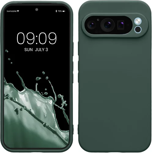 Vista 48 de kwmobile Funda compatible con Google Pixel 9 - Funda protectora delgada de TPU para teléfono - Acabado mate suave - Piedra antigua