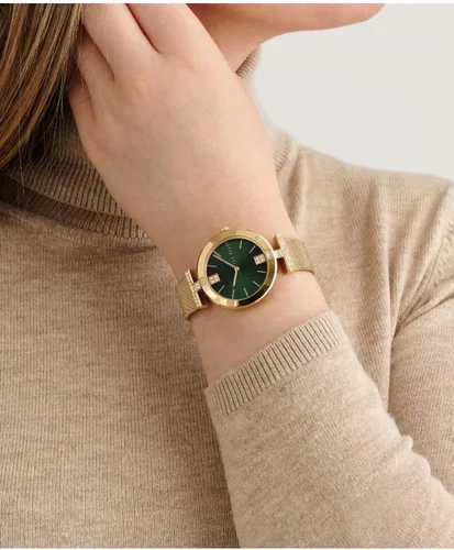 Vista 4 de Ted Baker Señoras de acero inoxidable amarillo oro malla banda reloj (Modelo BKPDAF3059I), Oro