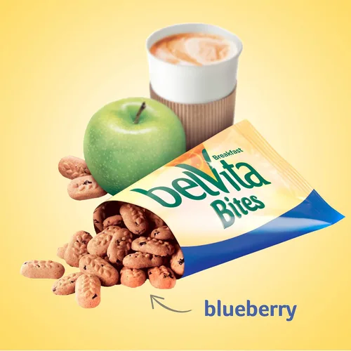 Vista 9 de belVita Bocadillos de galletas de desayuno, sabor a arándano, 5 paquetes