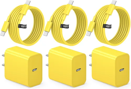 Vista 8 de Cargador USB C tipo C de carga rápida de 10 pies de largo para iPhone 17, 16, 15, paquete de 3 cargadores rápidos USB C para iPhone 17/17 Plus/17