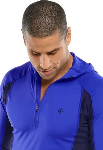Vista 4 de Coolibar UPF 50+ - Protector solar con capucha para hombre, Aqua