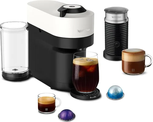 Vista 14 de Nespresso Vertuo Pop+ Cafetera para café y espresso de Breville con espumador de leche, Aqua Mint